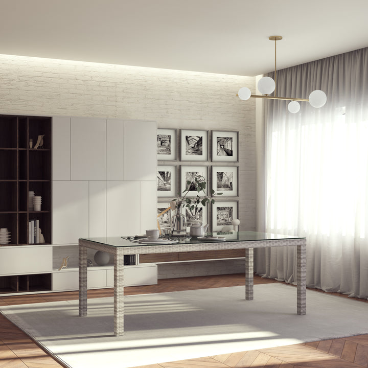 Midtown Concept Singapore 9 Piece Indoor Outdoor Kitchen Dining Set