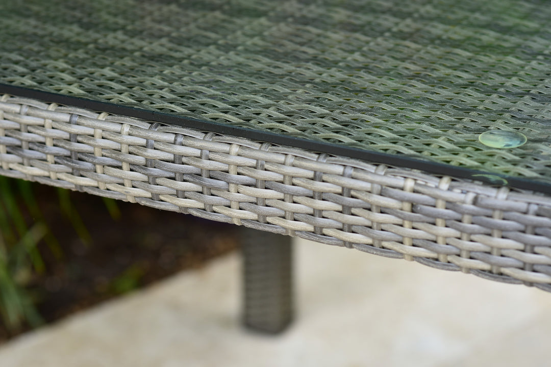 Midtown Concept Dining Table - Wicker & Glass Top