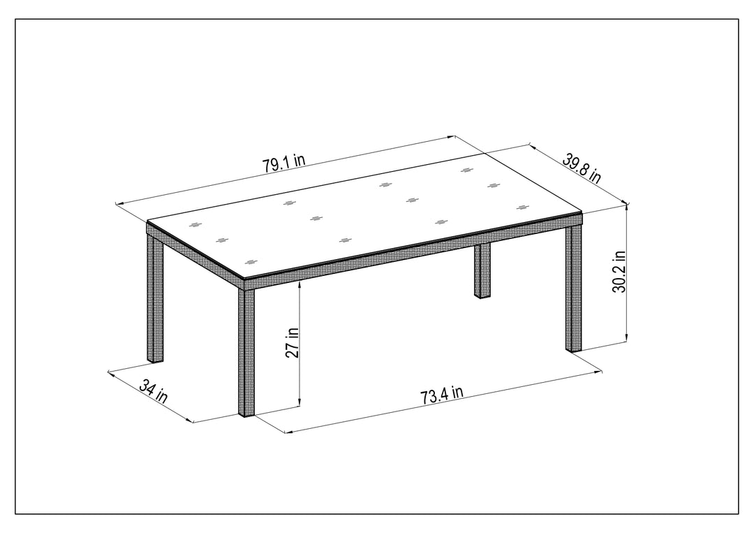 Midtown Concept Dining Table - Wicker & Glass Top