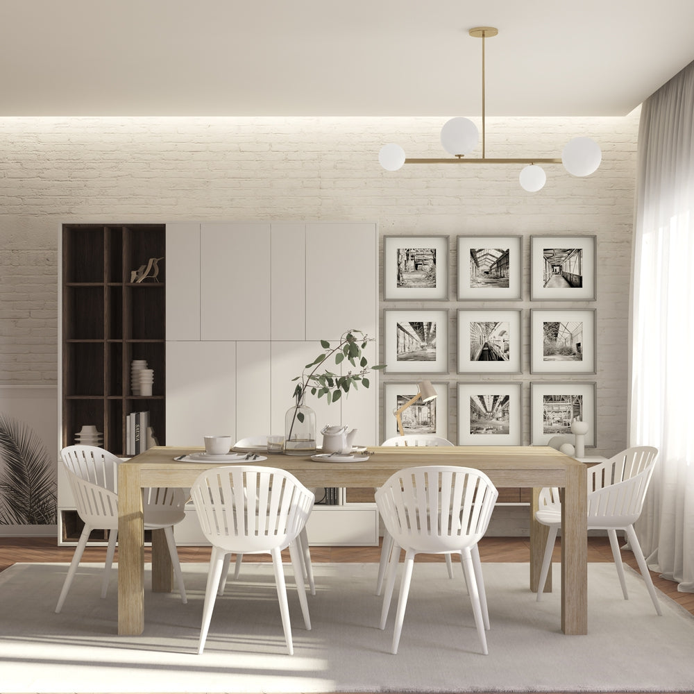 Midtown Concept Paul 7-Piece Dining Table Set - Sand and White