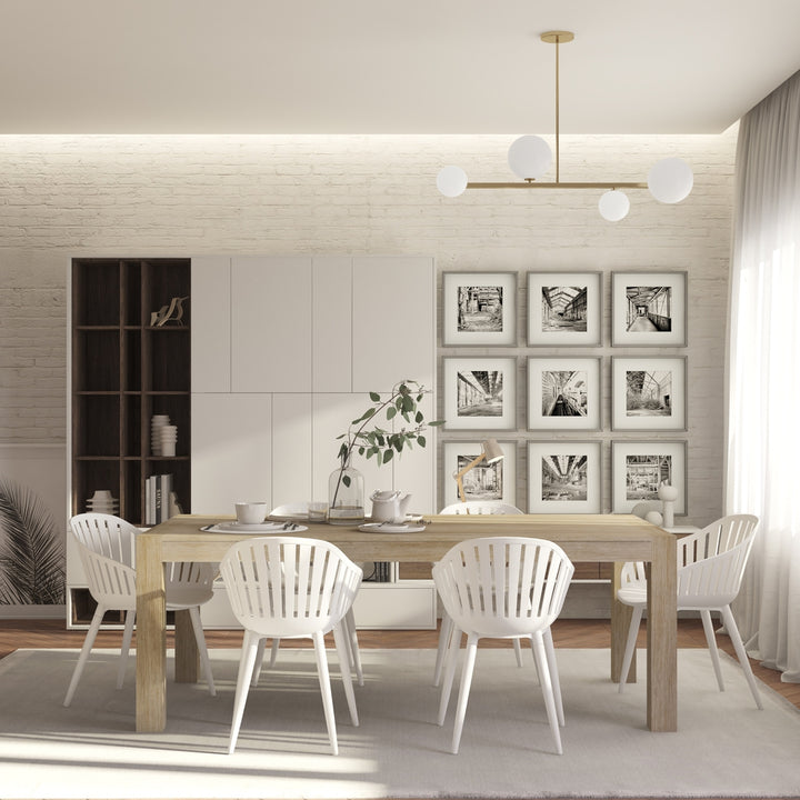 Midtown Concept Paul 7-Piece Dining Table Set - Sand and White