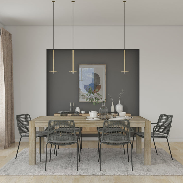 Midtown Concept Clare 7-Piece Dining Table Set - Sand and Dark Grey