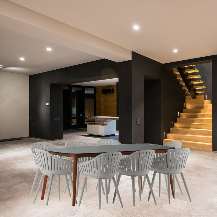 Midtown Concept Plage 9-Piece Dining Table Set - Grey