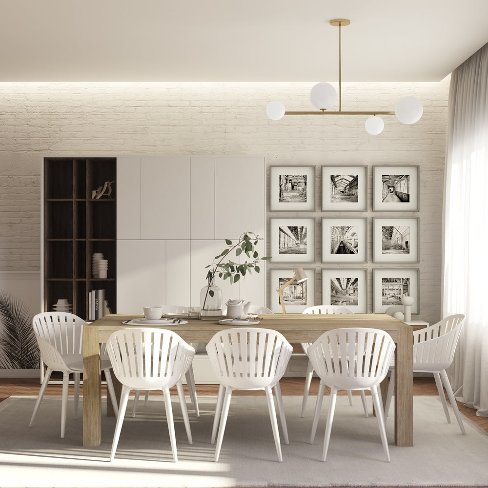 Midtown Concept Paul 9-Piece Dining Table Set - Sand and White