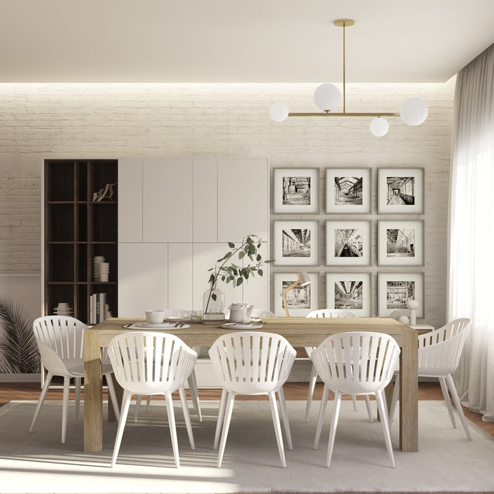 Midtown Concept Paul 9-Piece Dining Table Set - Sand and White