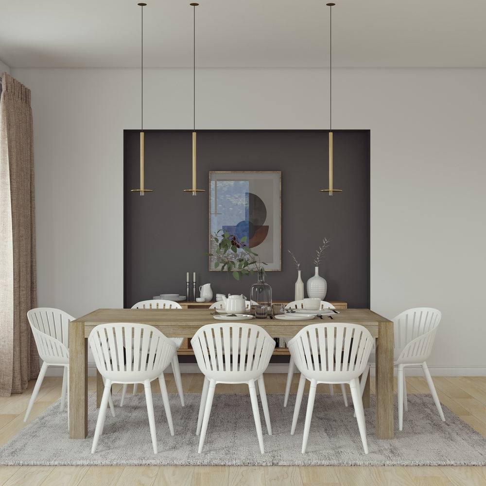 Midtown Concept Paul 9-Piece Dining Table Set - Sand and White