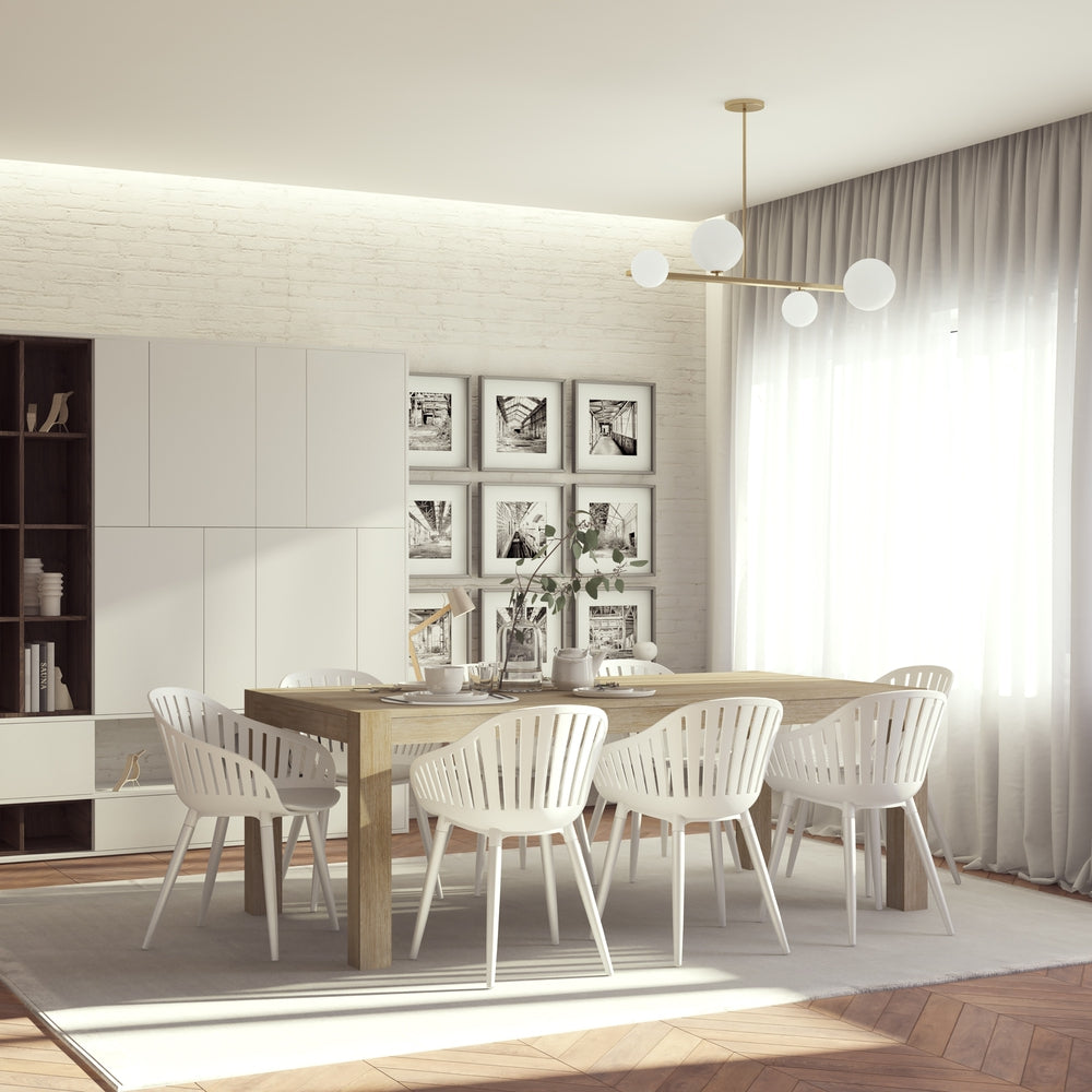 Midtown Concept Paul 9-Piece Dining Table Set - Sand and White