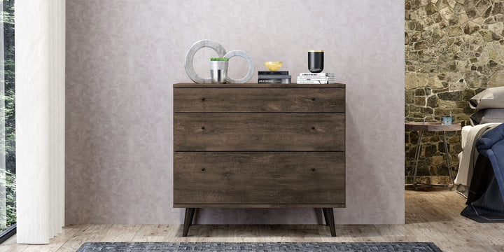 Midtown Concept 3-Drawer Dresser MDF Wood - Dark Brown