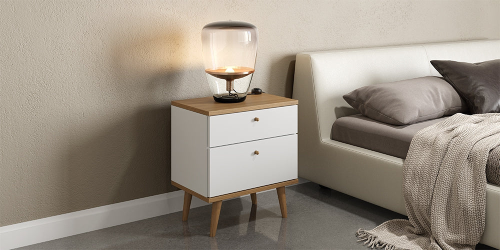 Midtown Concept 2-Drawer Nightstand MDF Wood - White