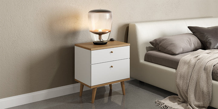 Midtown Concept 2-Drawer Nightstand MDF Wood - White