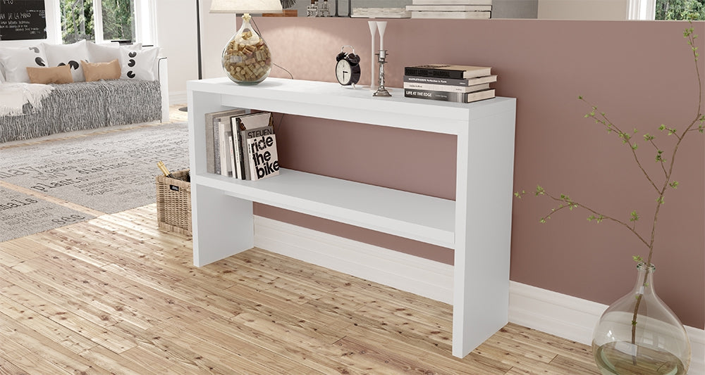 Midtown Concept 1-Shelf Console Table MDF Wood - White