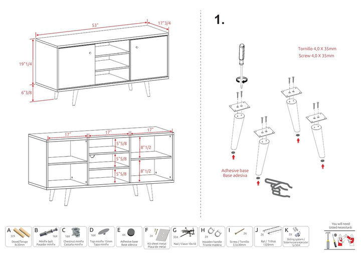 Midtown Concept 3-Shelf TV Stand for 52-in TV - Brown