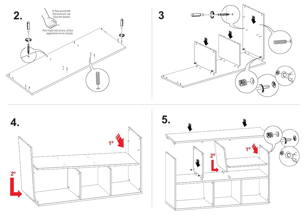 Midtown Concept 4-Shelf Buffet Table MDF Wood - Sand