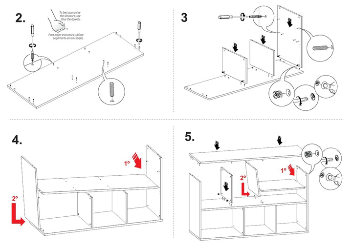 Midtown Concept 4-Shelf Buffet Table MDF Wood - Sand