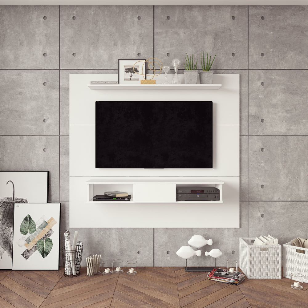 Midtown Concept Wall Mounted TV Shelf Board for 70-in TV - White