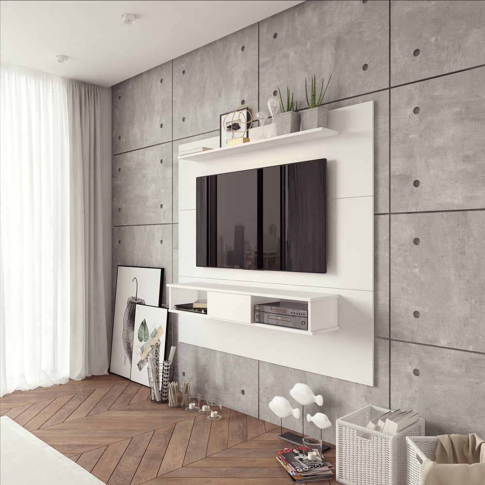 Midtown Concept Wall Mounted TV Shelf Board for 70-in TV - White