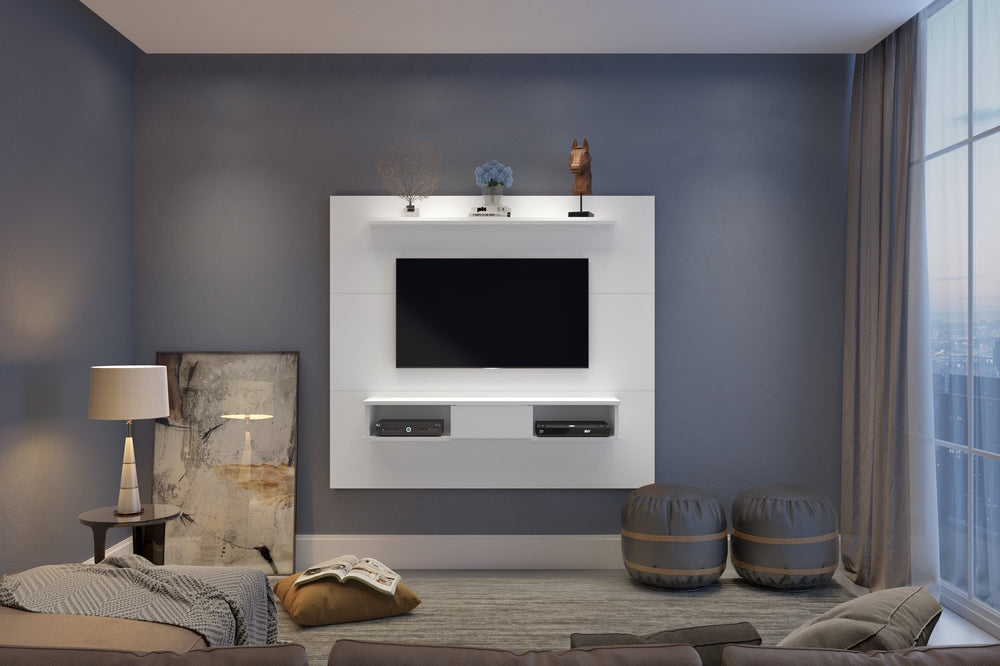 Midtown Concept Wall Mounted TV Shelf Board for 70-in TV - White