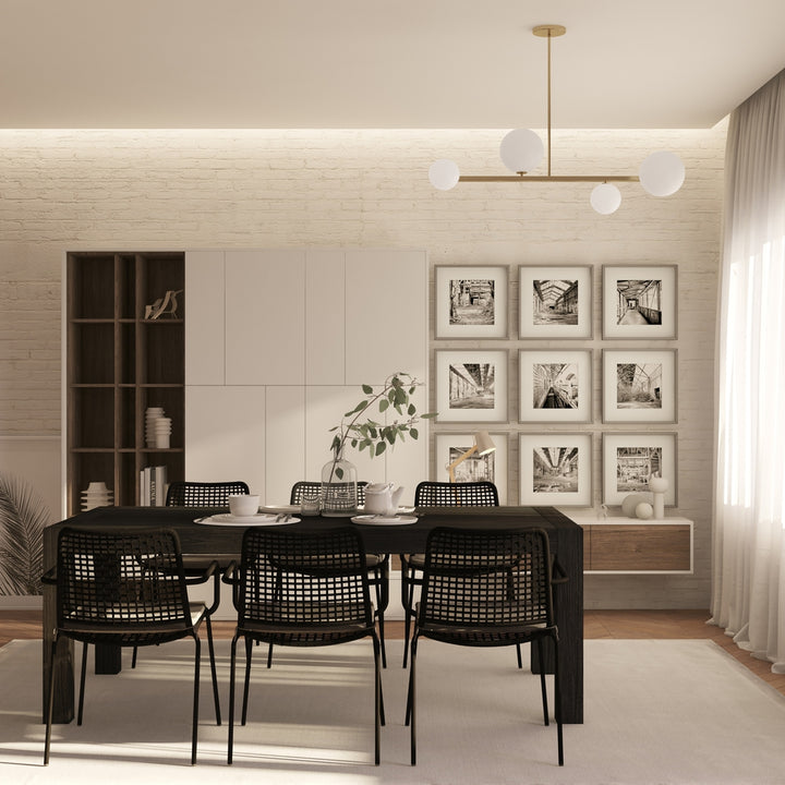 Midtown Concept Weathered 7-Piece Dining Table Set - Dark Grey