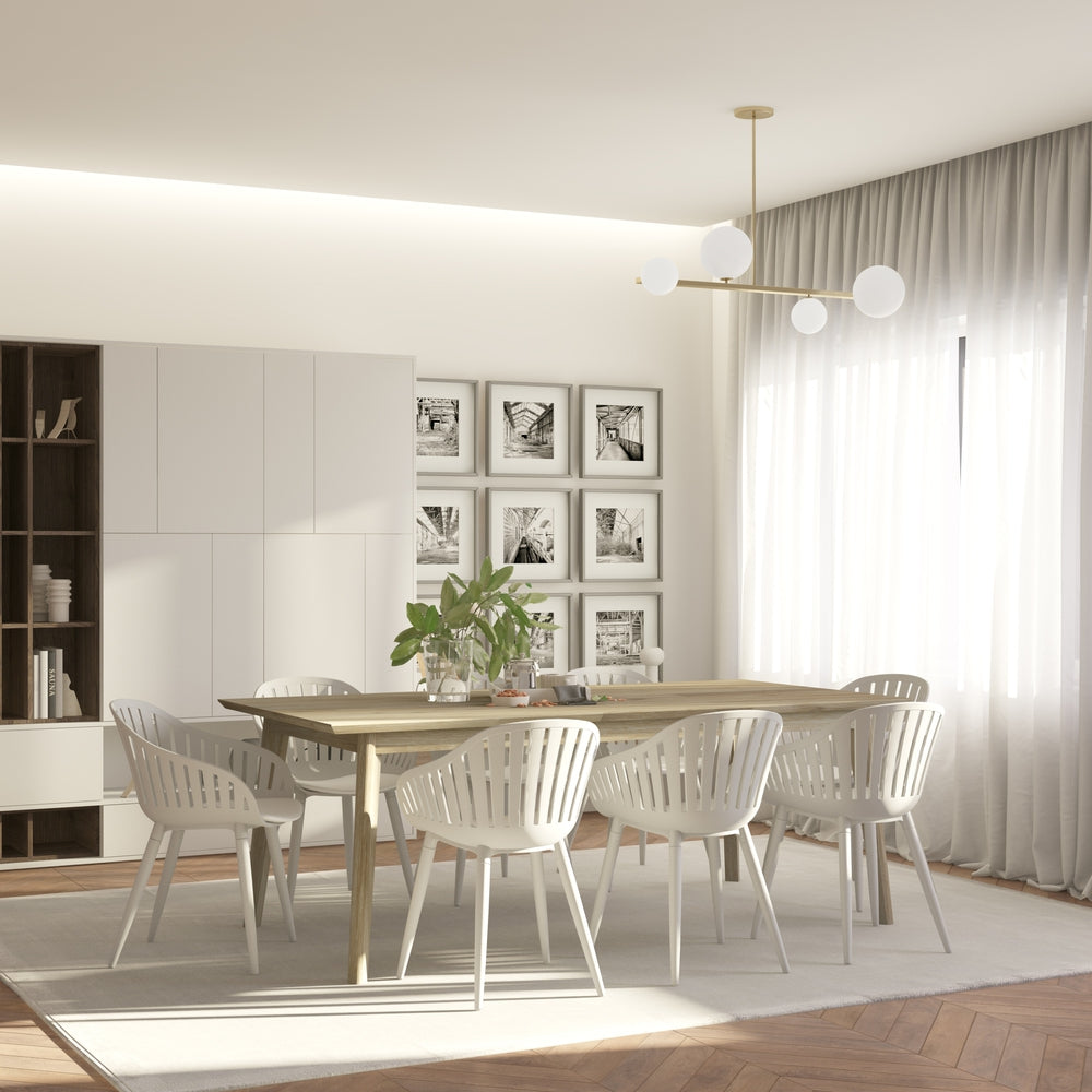 Midtown Concept John 9-Piece Dining Table Set - Beige and Light Grey