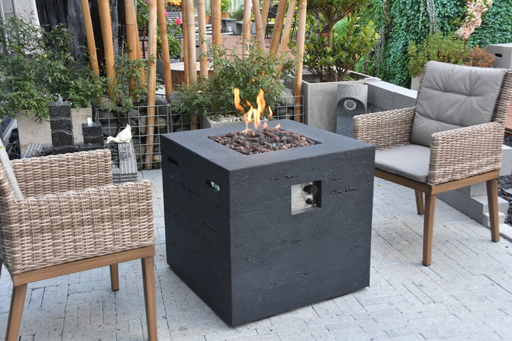 Ellington Black Firepit Table - 27 Inches - Liquid Propane
