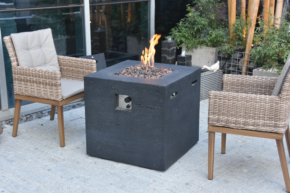 Ellington Black Firepit Table - 27 Inches - Liquid Propane