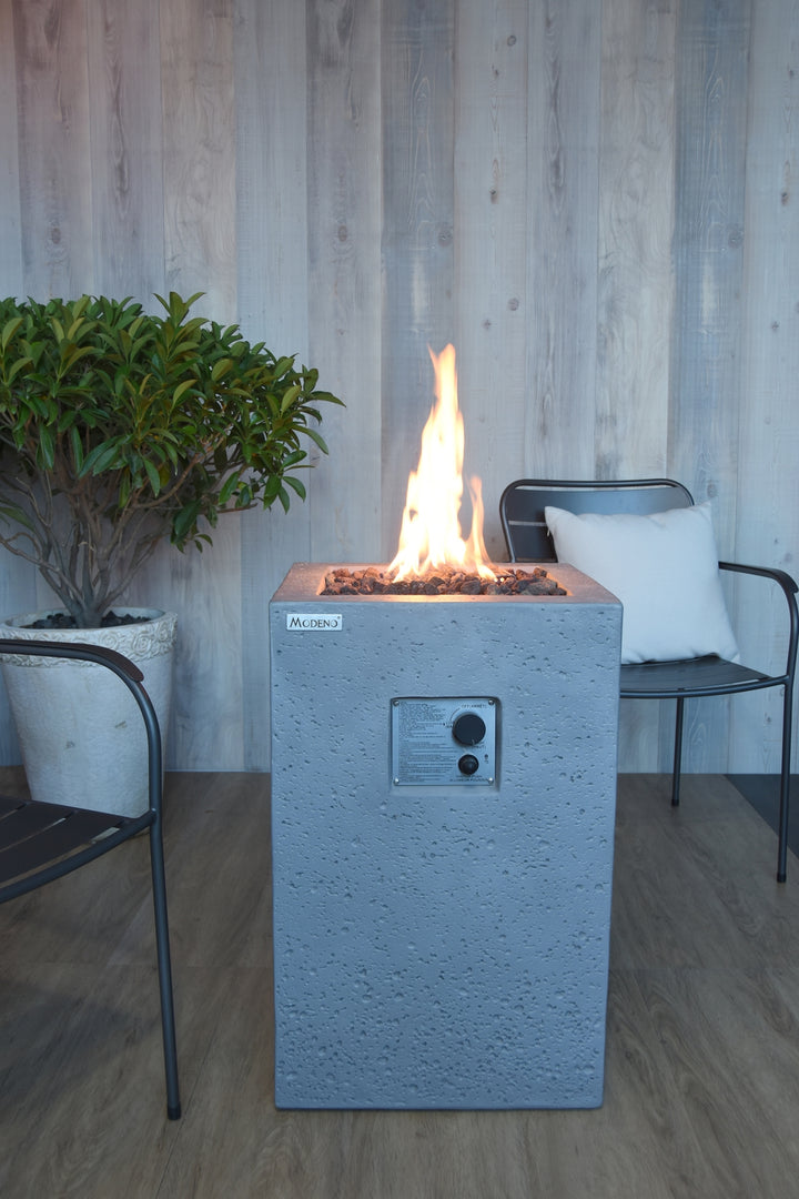 Boyle Outdoor Reinforced Concrete Fire Pit Table -18 Inch - Liquid Propane