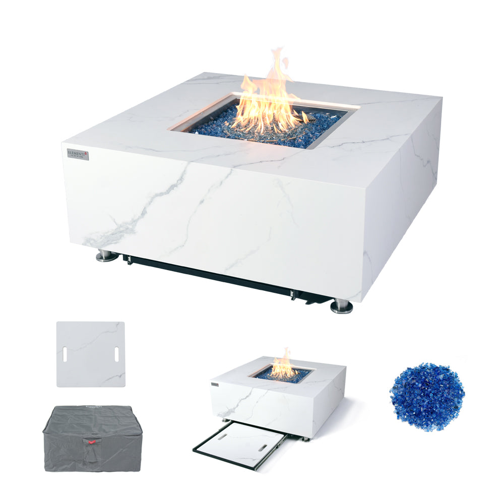 Bianco Outdoor Bianco White Fire Pit Table