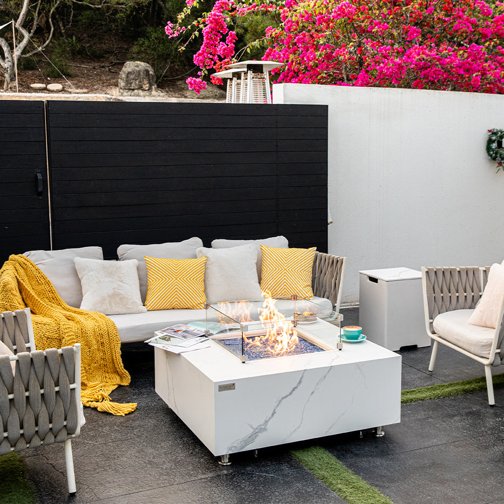 Bianco Outdoor Bianco White Fire Pit Table - view 2