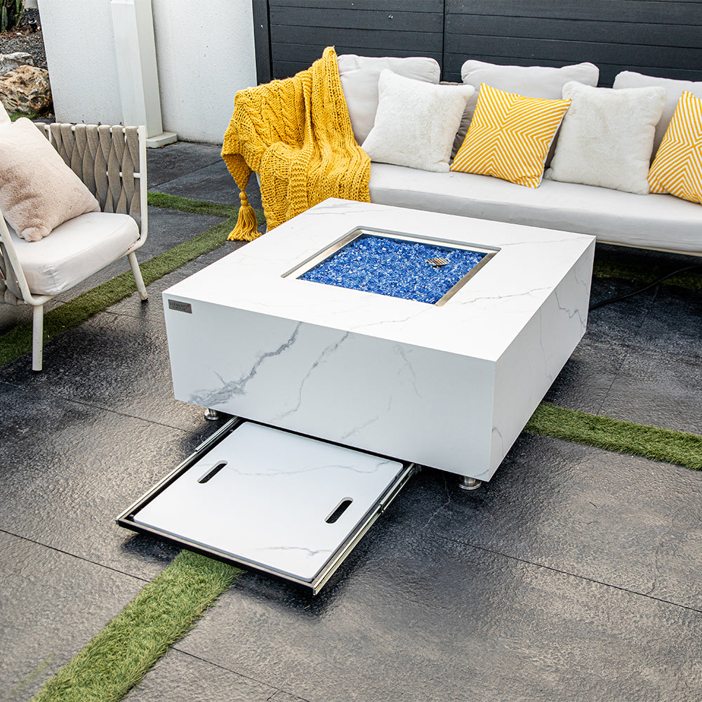 Bianco Outdoor Bianco White Fire Pit Table - view 4