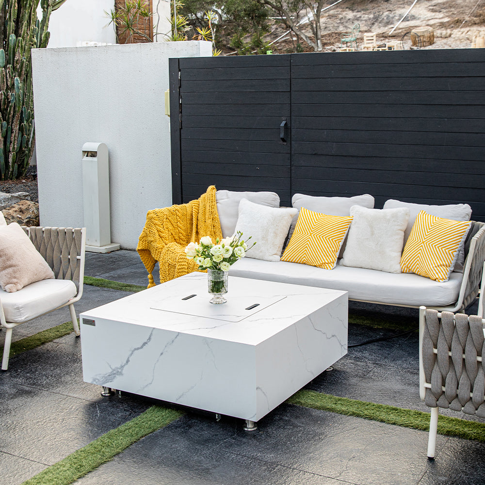 Bianco Outdoor Bianco White Fire Pit Table - view 6