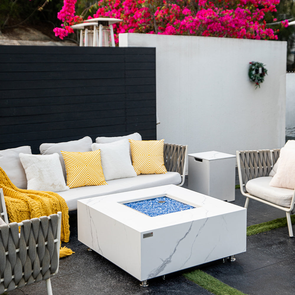 Bianco Outdoor Bianco White Fire Pit Table - view 8