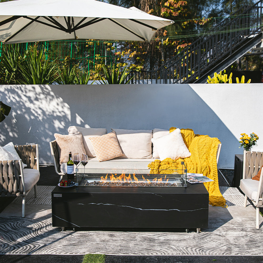 Varna Outdoor Bulgaria Black Fire Pit Table - view 2