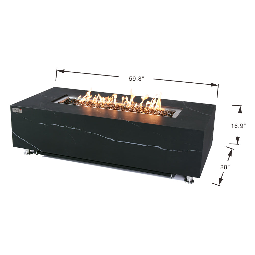 Varna Outdoor Bulgaria Black Fire Pit Table - view 3