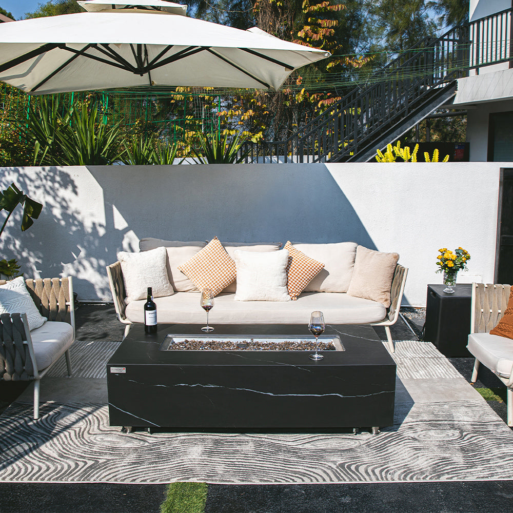 Varna Outdoor Bulgaria Black Fire Pit Table - view 4