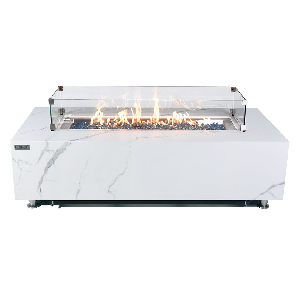 Carrara Outdoor Bianco White Fire Pit Table - view 12