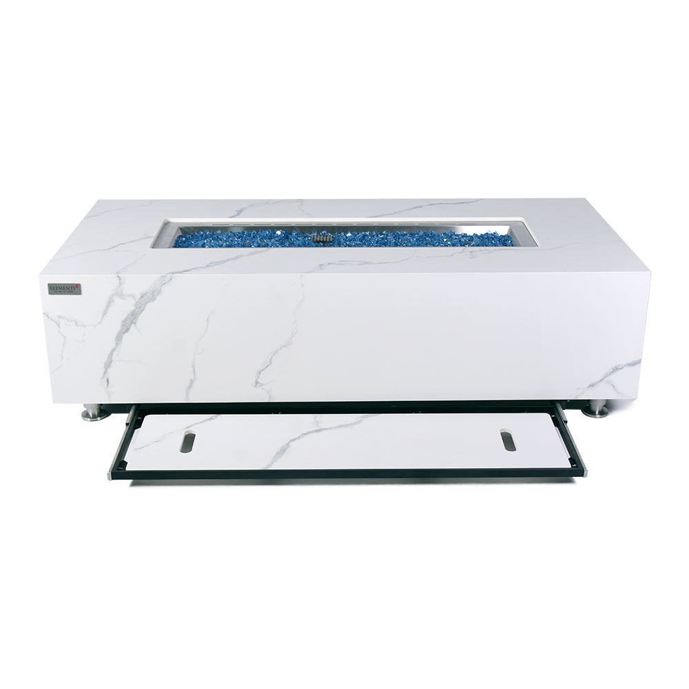 Carrara Outdoor Bianco White Fire Pit Table - view 15
