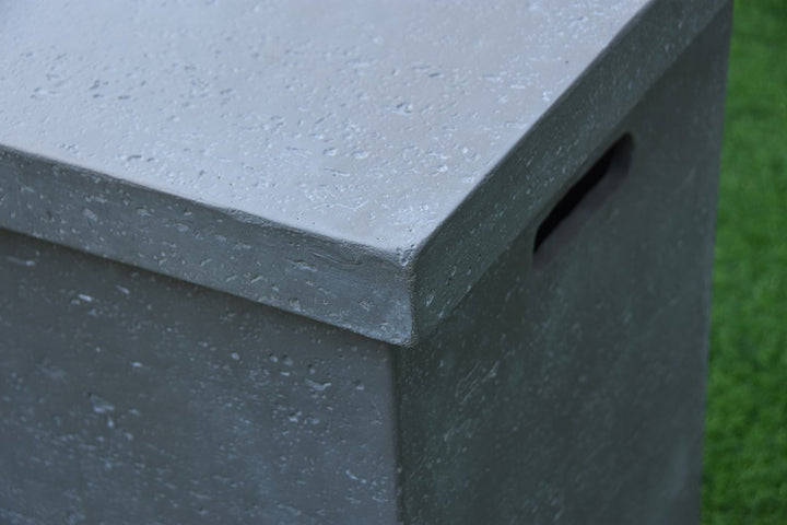 Elementi Outdoor Propane Tank Cover Hideaway Firepit Accessories Side Table - Grey