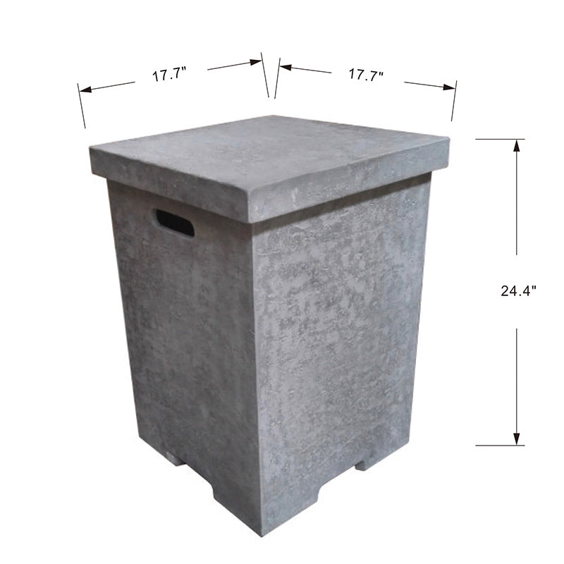 Elementi Outdoor Propane Tank Cover Hideaway Firepit Accessories Side Table - Grey - view 5