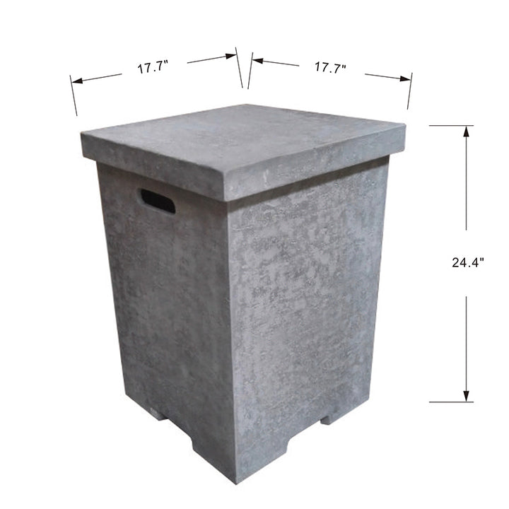 Elementi Outdoor Propane Tank Cover Hideaway Firepit Accessories Side Table - Grey