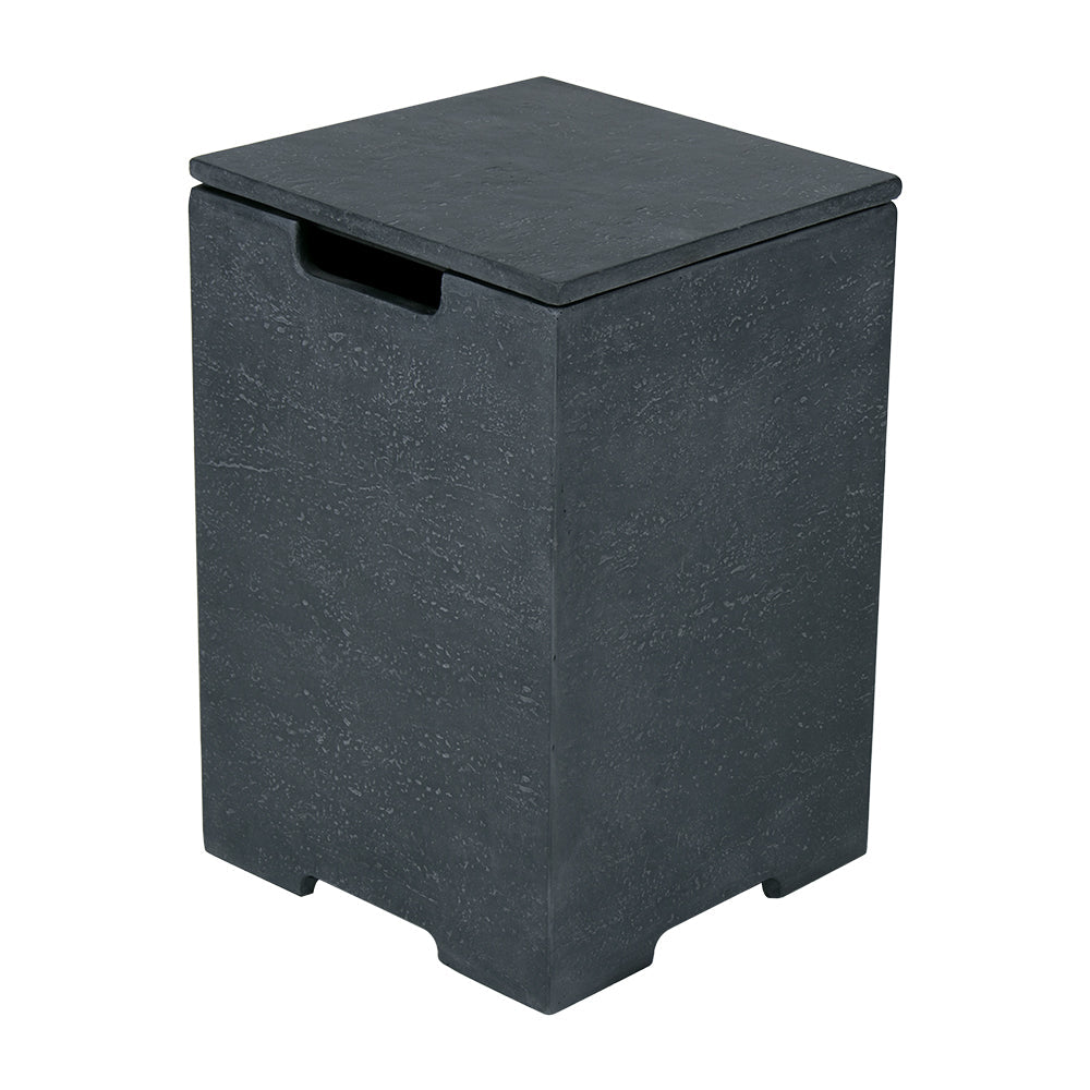 Elementi Plus Square Propane Tank Cover Hideaway Table - Slate Black, 15.9 x 15.9 x 24.9 Inches