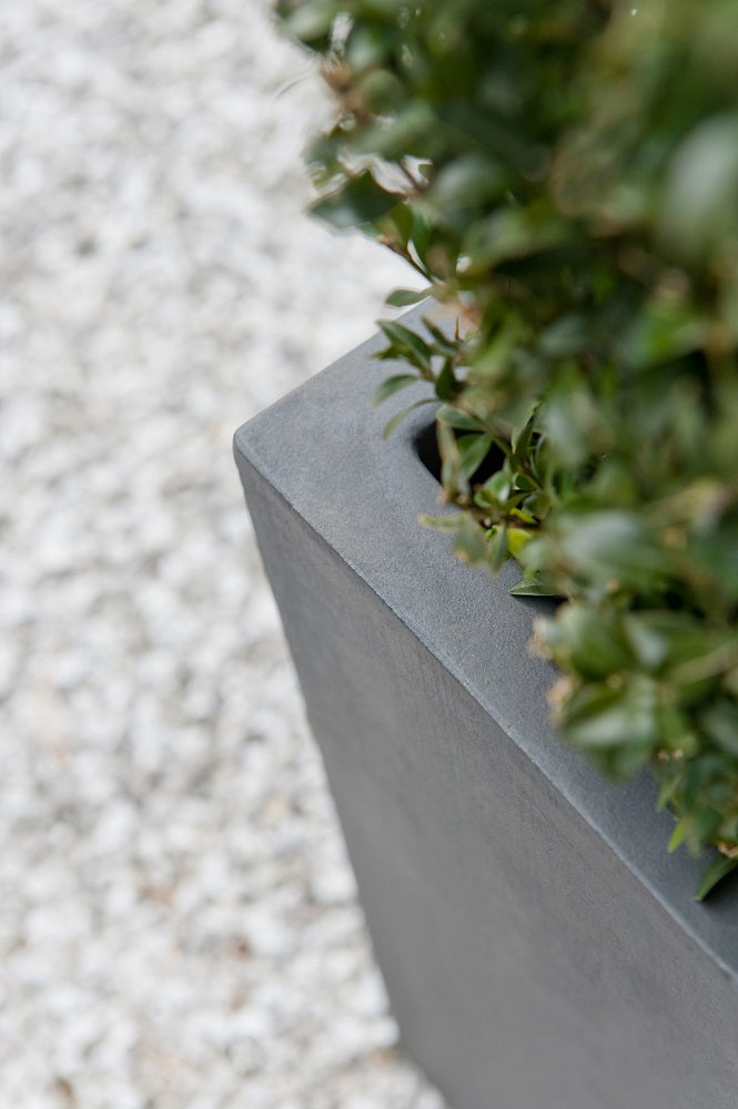 Block Square Planter Pot Indoor Outdoor Fiberstone Planter Box