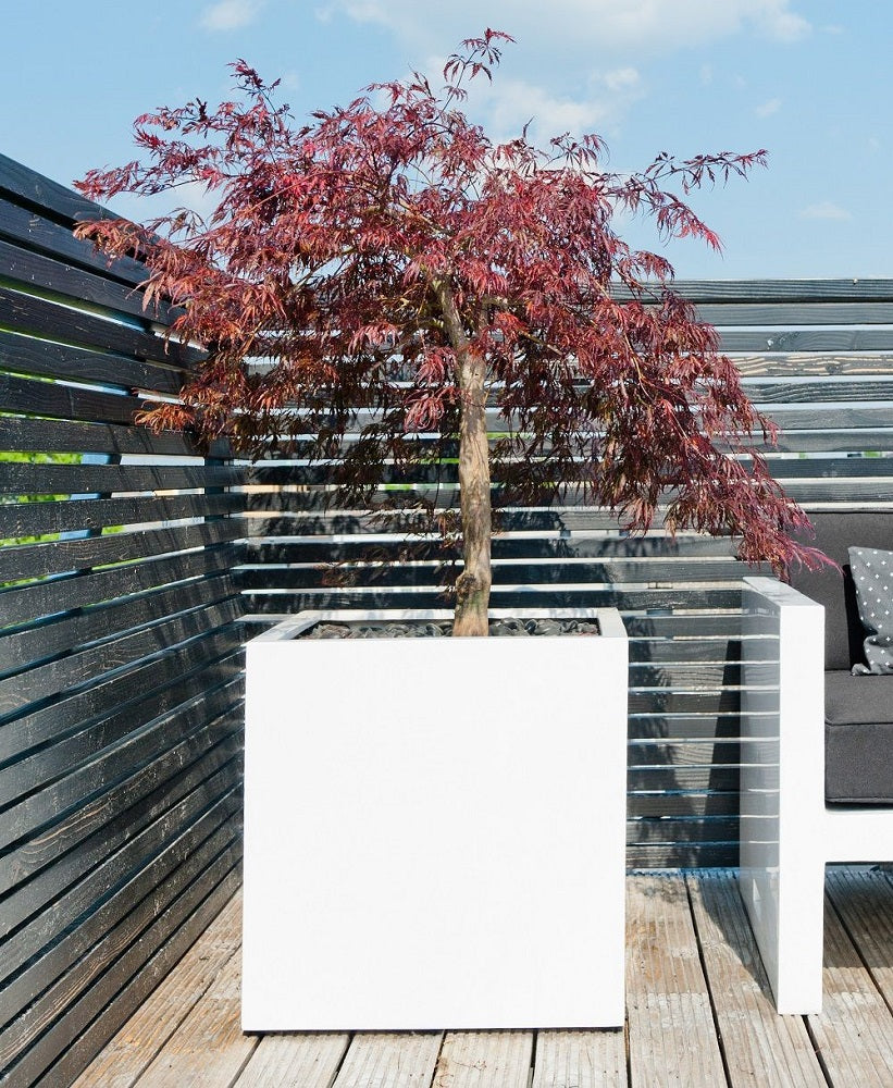 Block Square Planter Pot Indoor Outdoor Fiberstone Planter Box