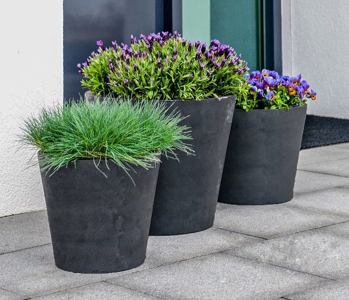 Bucket Round Planter Pot Indoor Outdoor Fiberstone Planter Box