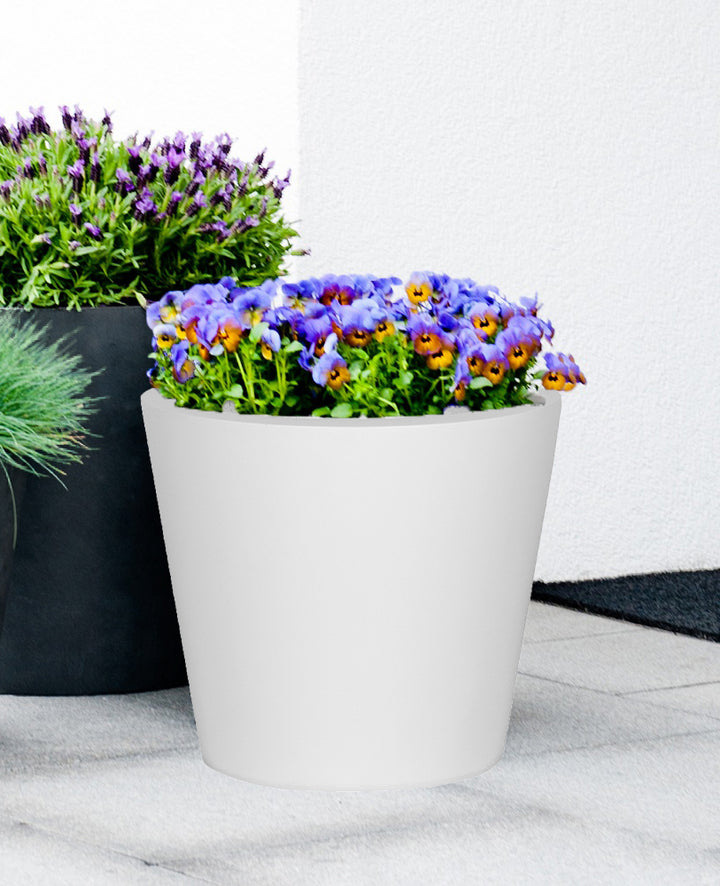 Bucket Round Planter Pot Indoor Outdoor Fiberstone Planter Box