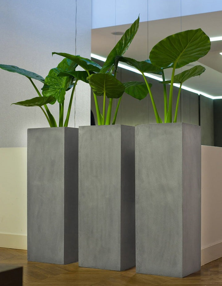 Bouvy Rectangular Planter Pot Indoor Outdoor Fiberstone Planter Box