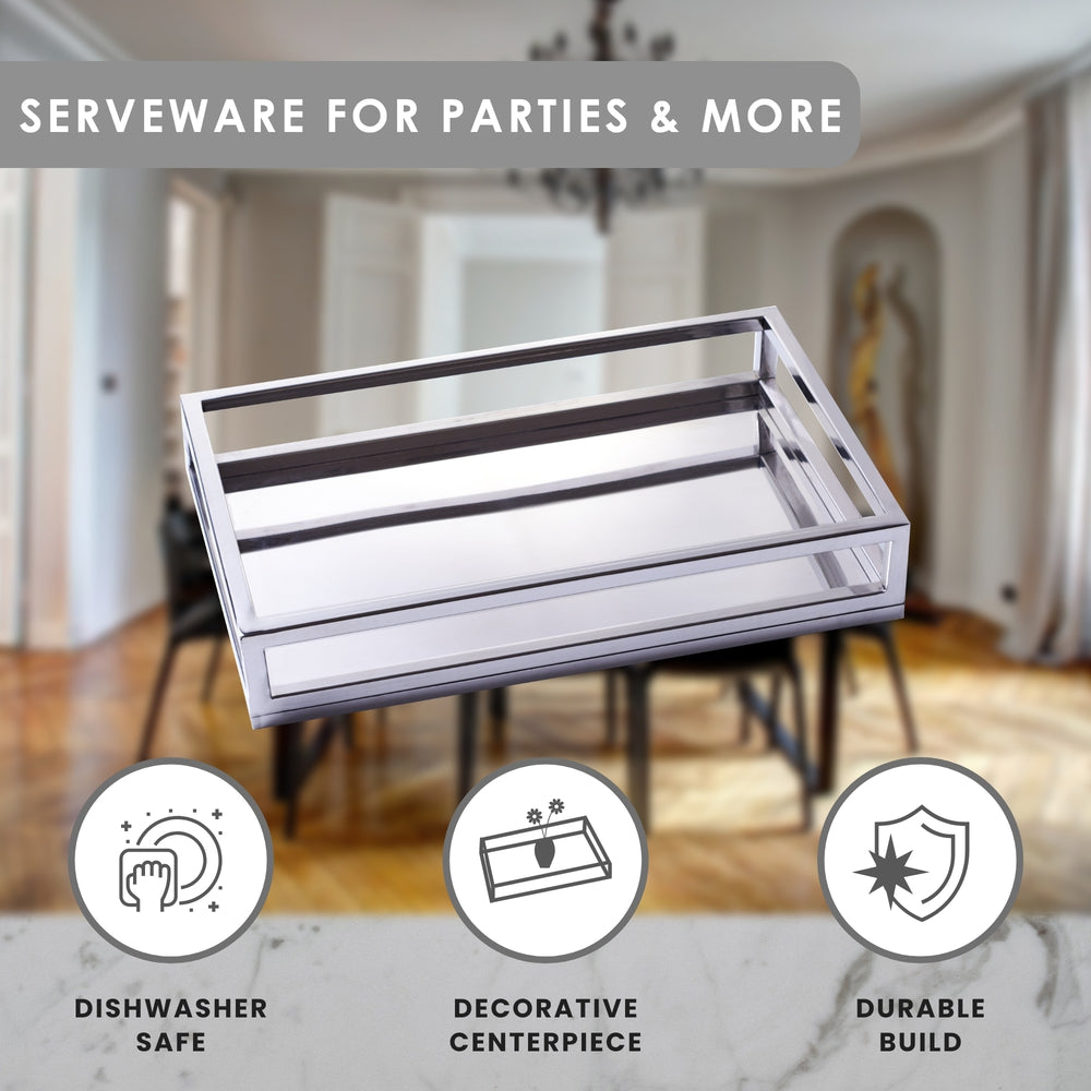 Serving Tray - Tubular - Stainless Steel - Rectangular - view 3