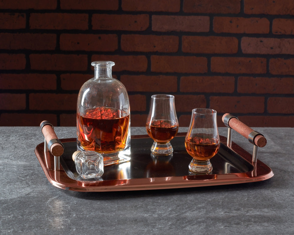 Serving Tray Black Matte & Copper - Stainless Steel - Rectangular