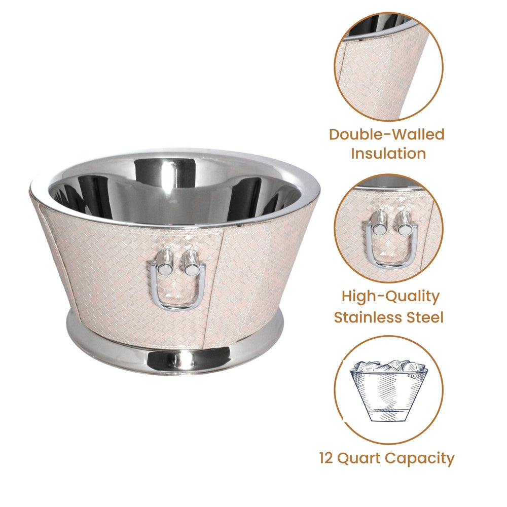 Wine Chiller Bucket - Pink Leather - view 3