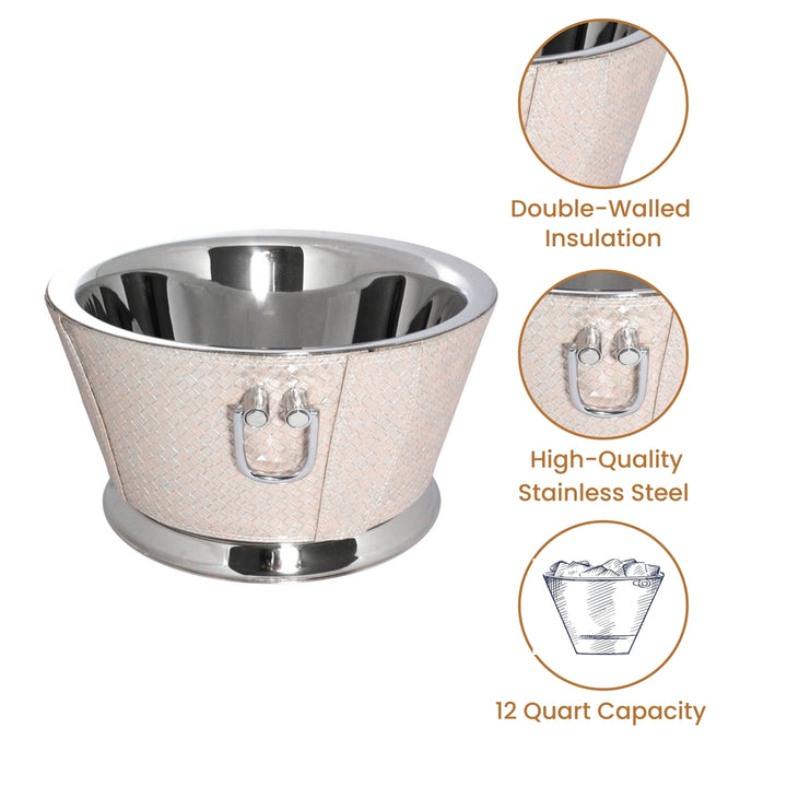 Wine Chiller Bucket - Pink Leather