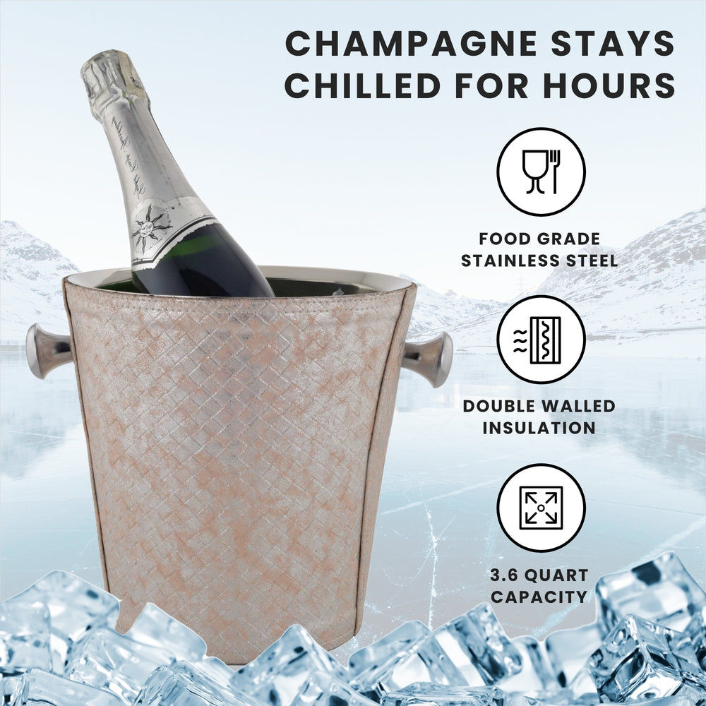 Champagne Bucket - Pink Leather